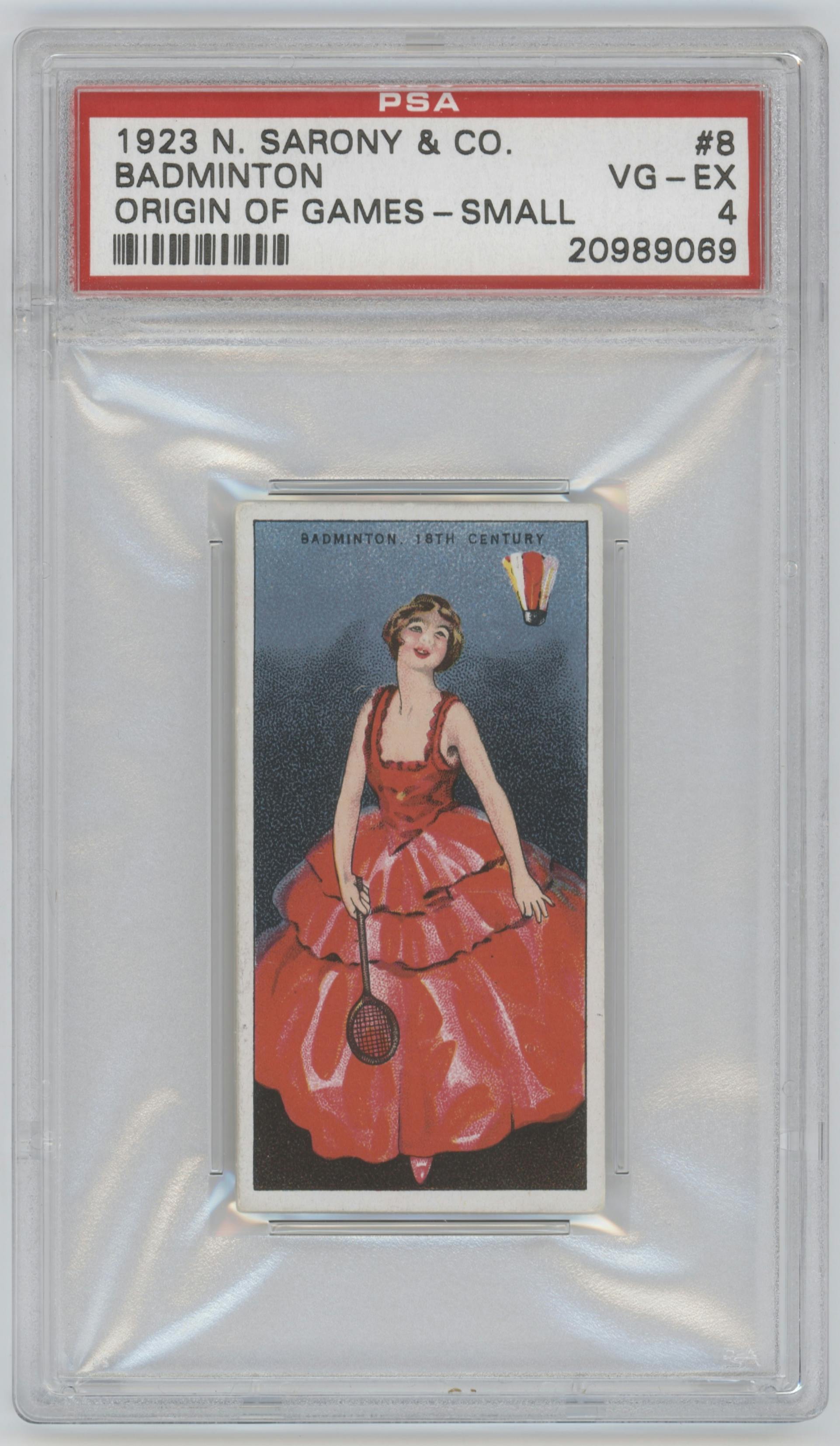 Badminton from the 1923 N. Sarony & Company set graded by PSA and given an overall grade of 4.