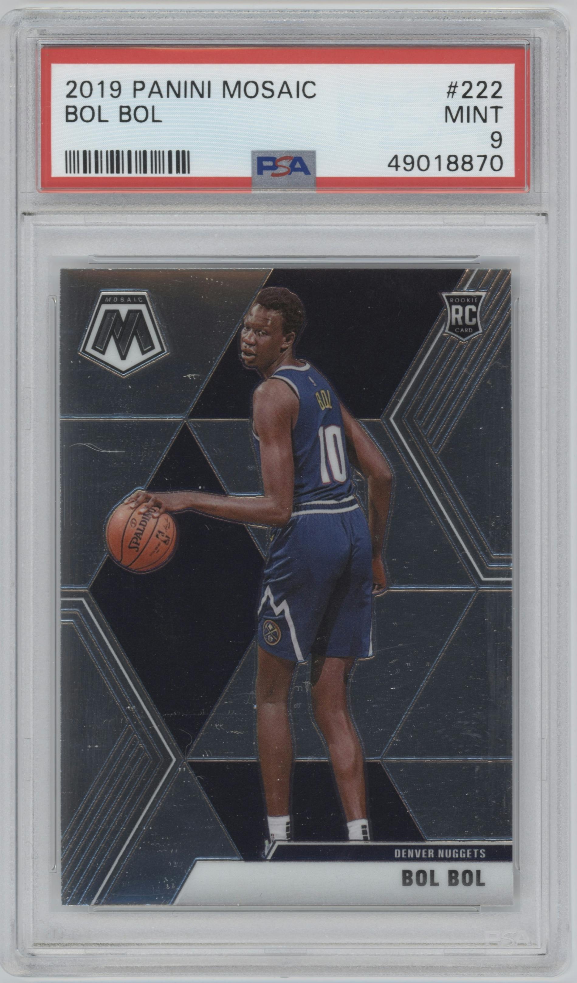 Bol Bol from the 2019-20 Panini Mosaic  set graded by PSA and given an overall grade of 9.