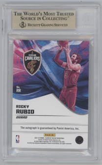 Ricky Rubio from the 2021-22 Panini Player of the Day set graded by Beckett.