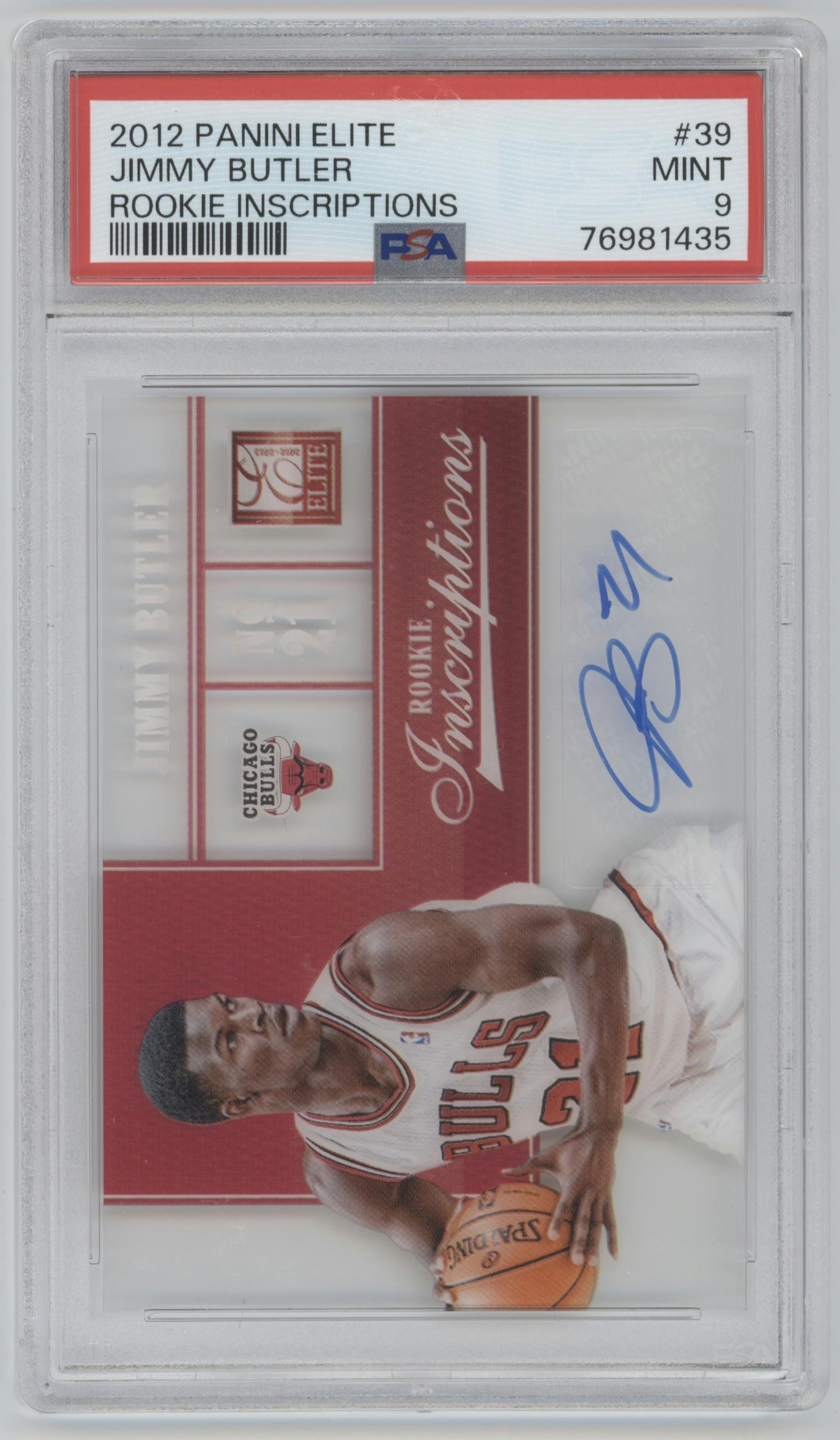 Jimmy Butler from the 2012-13 Panini Elite set graded by PSA and given an overall grade of 9.