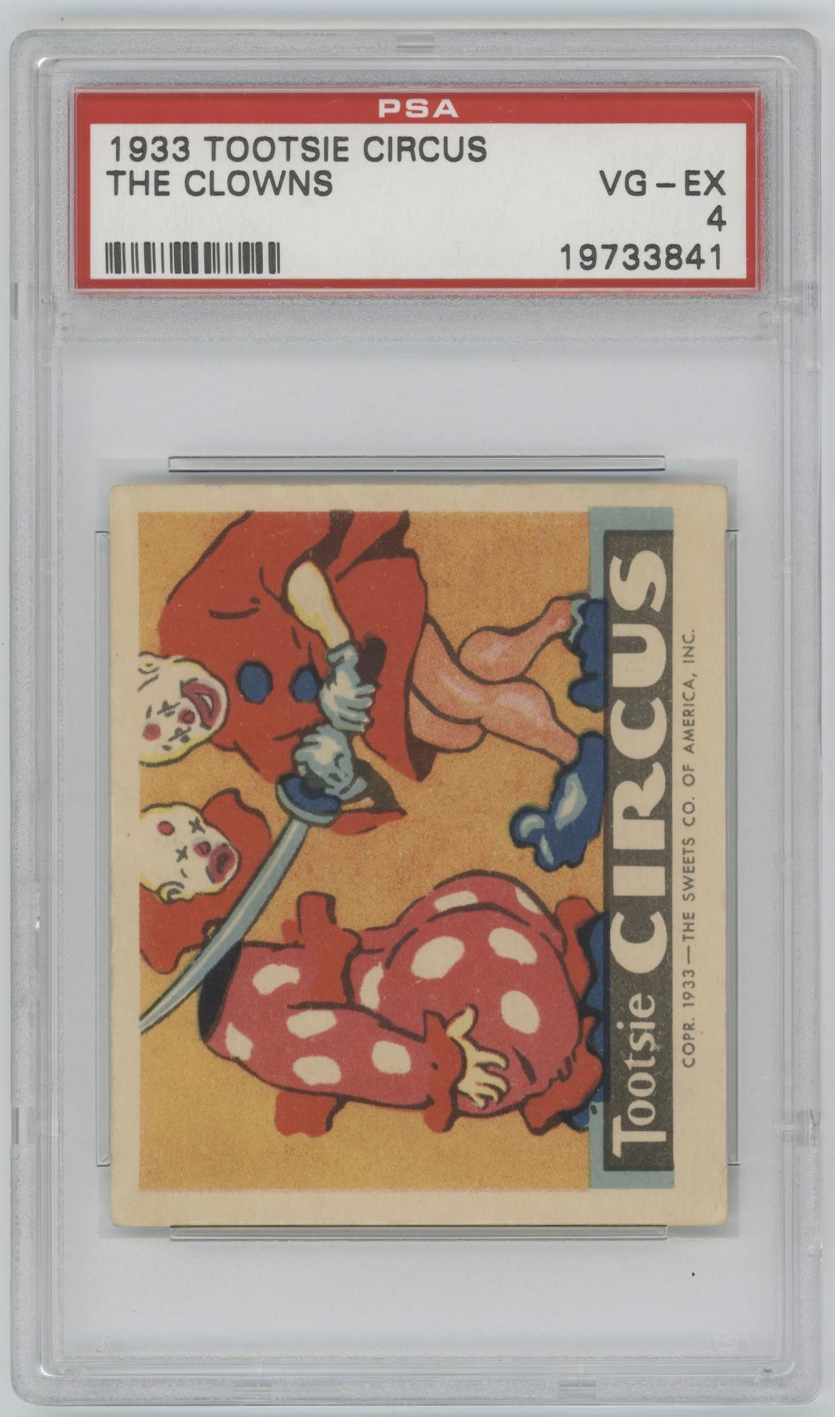 The Clowns from the 1933 Tootsie Circus (R152) set graded by PSA and given an overall grade of 4.