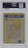 Ronnie Lott from the 1982 Topps set graded by PSA and given an overall grade of 9.