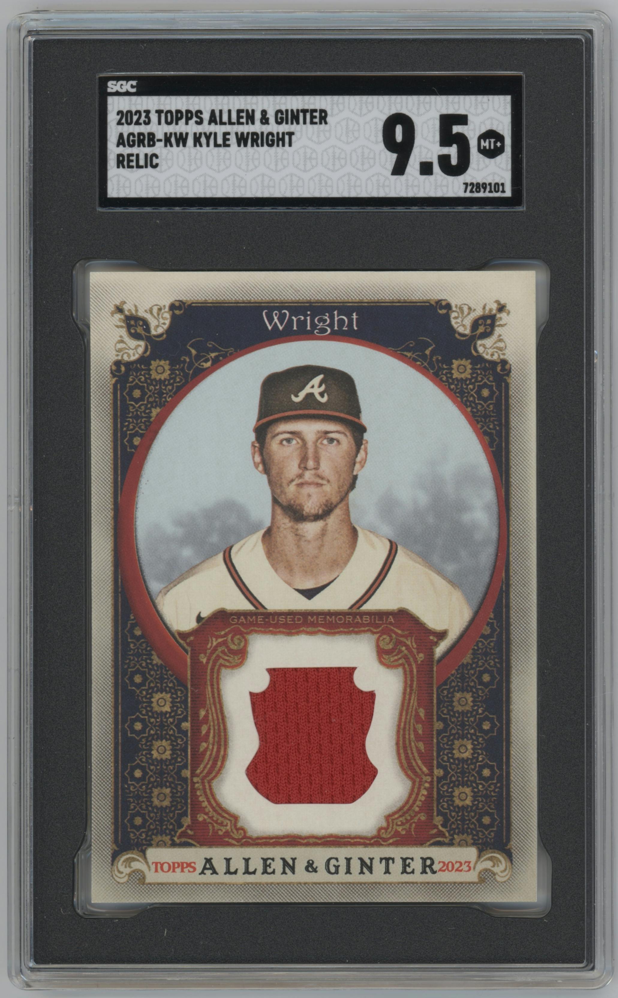 Kyle Wright from the 2023 Topps Allen & Ginter set graded by SGC and given an overall grade of 9.5.