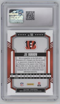 Joe Burrow from the 2023 Panini Score set graded by CSG and given an overall grade of 10.