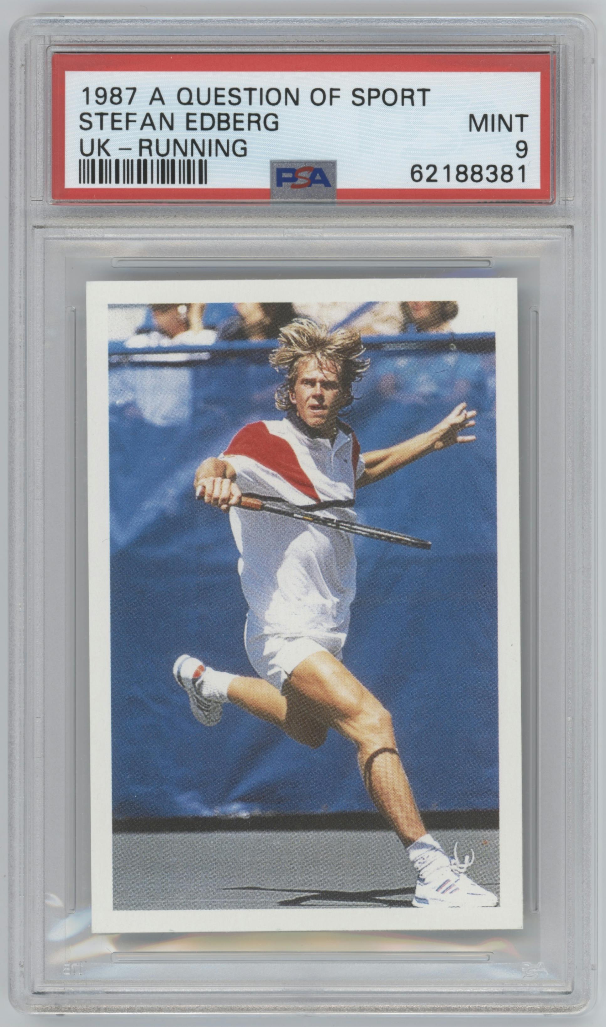 Stefan Edberg from the 1987 BBC A Question of Sport UK set graded by PSA and given an overall grade of 9.
