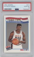 Patrick Ewing from the 1991-92 NBA Hoops set graded by PSA and given an overall grade of 10.