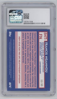 Francis Ngannou from the 2019 Topps UFC Chrome set featuring a Wave Refractor parallel graded by CSG and given an overall grade of 8.5.