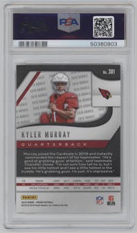 Kyler Murray from the 2019 Panini Prizm set graded by PSA and given an overall grade of 8.