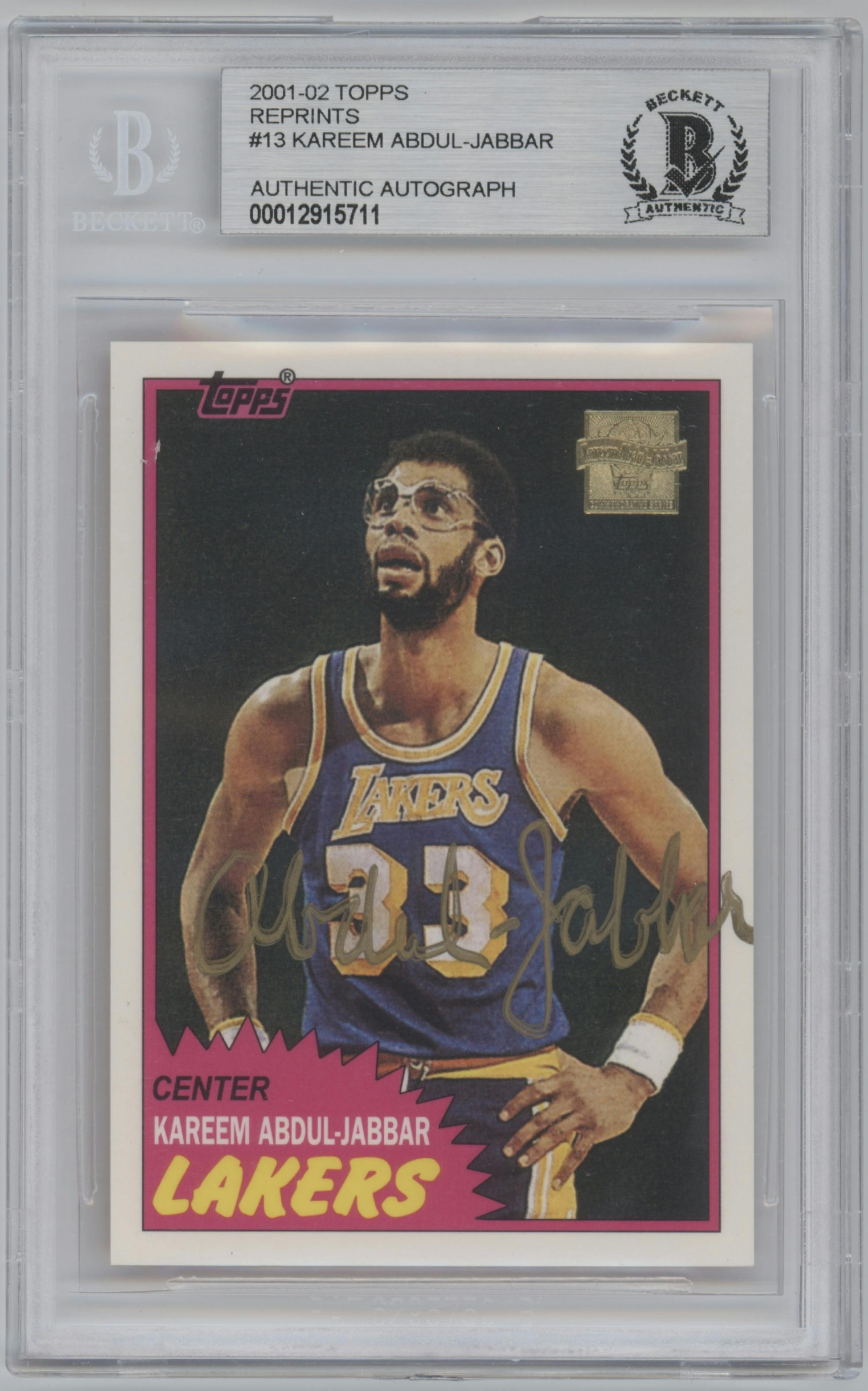 Kareem Abdul-Jabbar from the 2001-02 Topps set graded by Beckett.