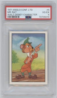 Mr. Rat from the 1971 Anglo Confectionery Ltd. Walt Disney Character set graded by PSA and given an overall grade of 4.