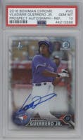 Vladimir Guerrero from the 2016 Bowman Chrome set featuring a Refractor parallel graded by PSA and given an overall grade of 10.