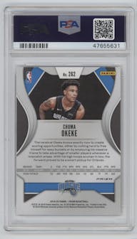 Chuma Okeke from the 2019-20 Panini Prizm set featuring a Orange Ice parallel graded by PSA and given an overall grade of 10.