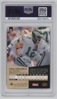 Randall Cunningham from the 1995 Upper Deck SP set graded by PSA and given an overall grade of 10.