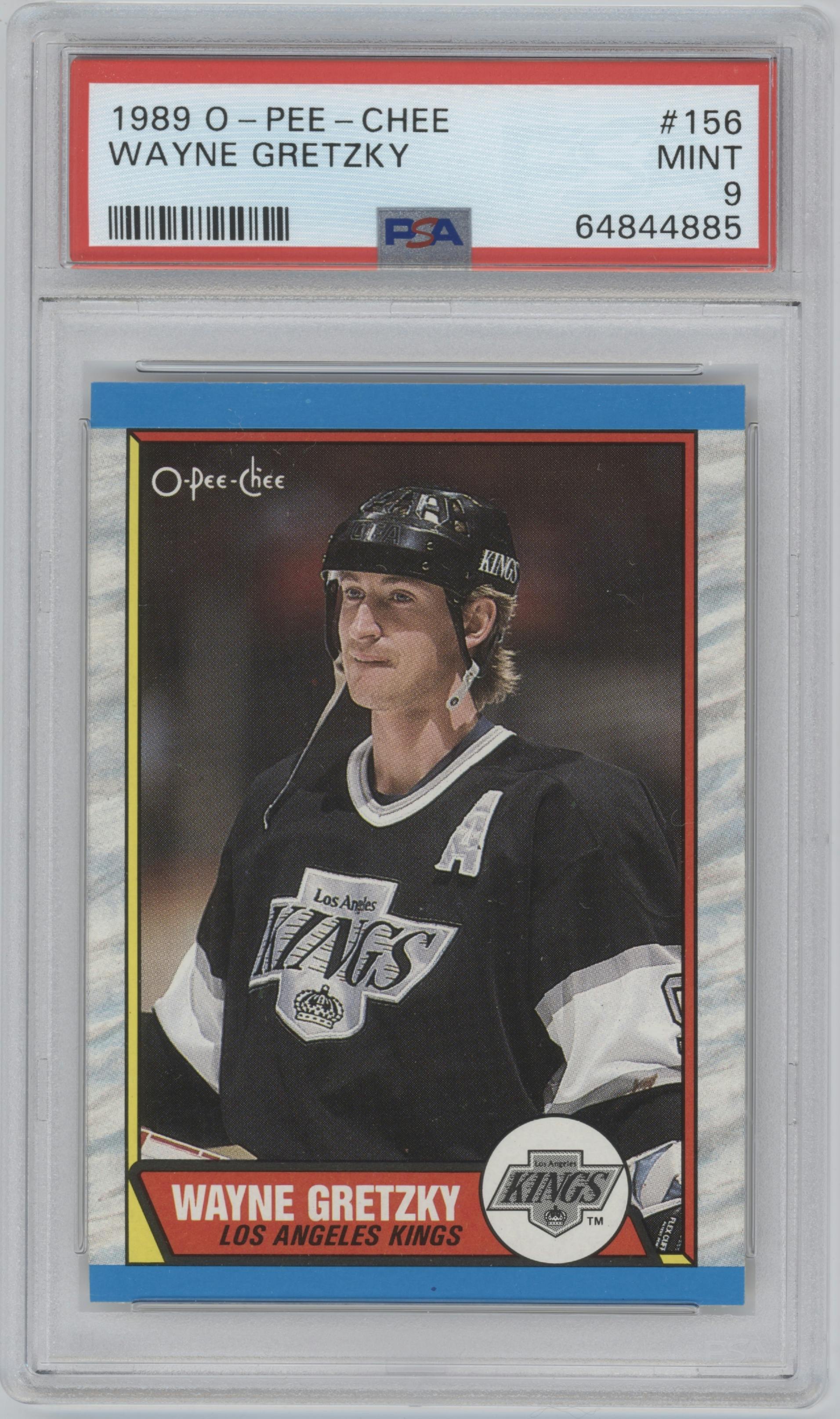 Wayne Gretzky from the 1989-90 O-Pee-Chee set graded by PSA and given an overall grade of 9.