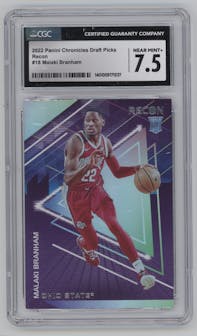 Malaki Branham from the 2022-23 Panini Chronicles Draft Picks set graded by CSG and given an overall grade of 7.5.