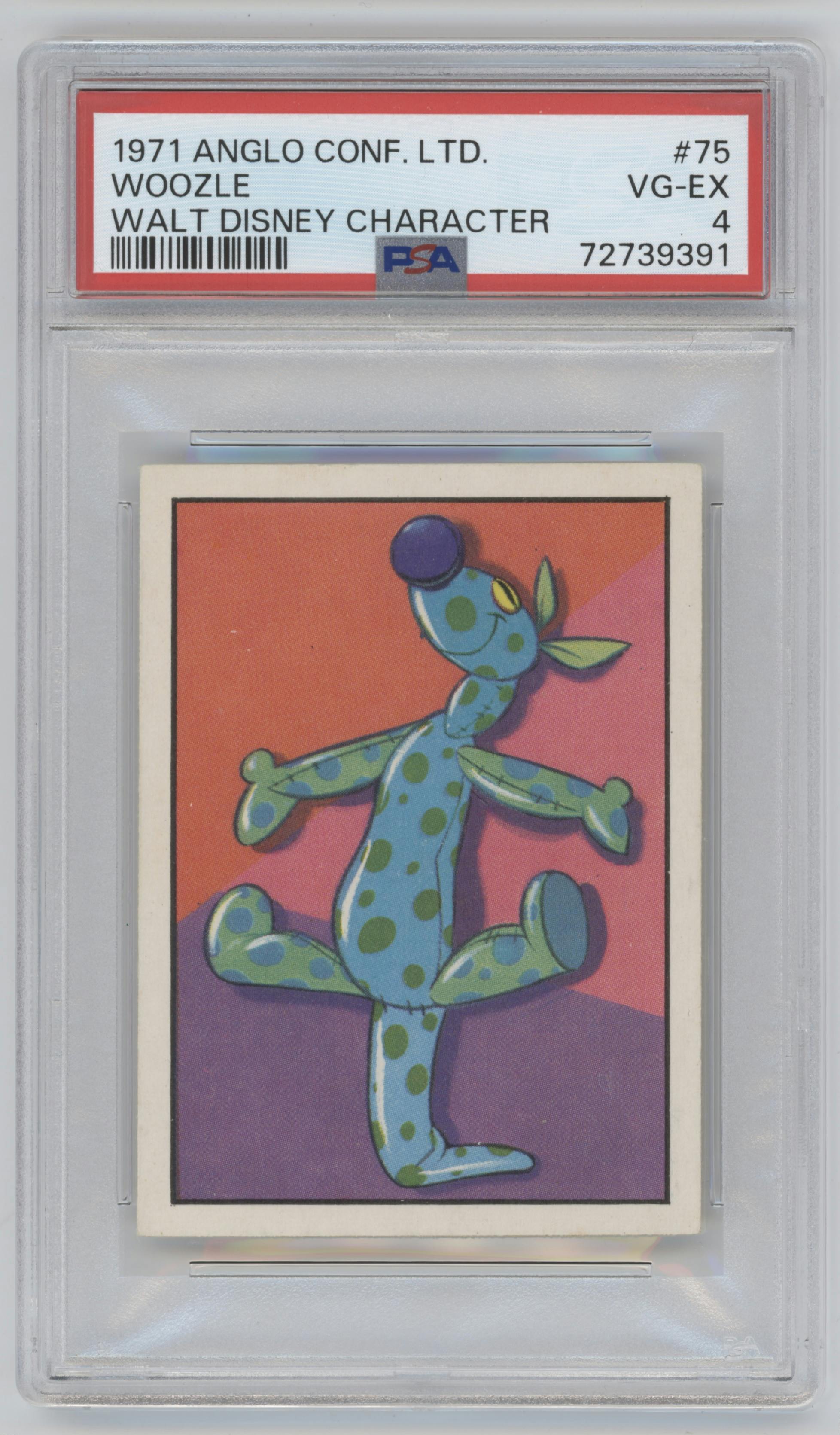 Woozle from the 1971 Anglo Confectionery Ltd. Walt Disney Character set graded by PSA and given an overall grade of 4.
