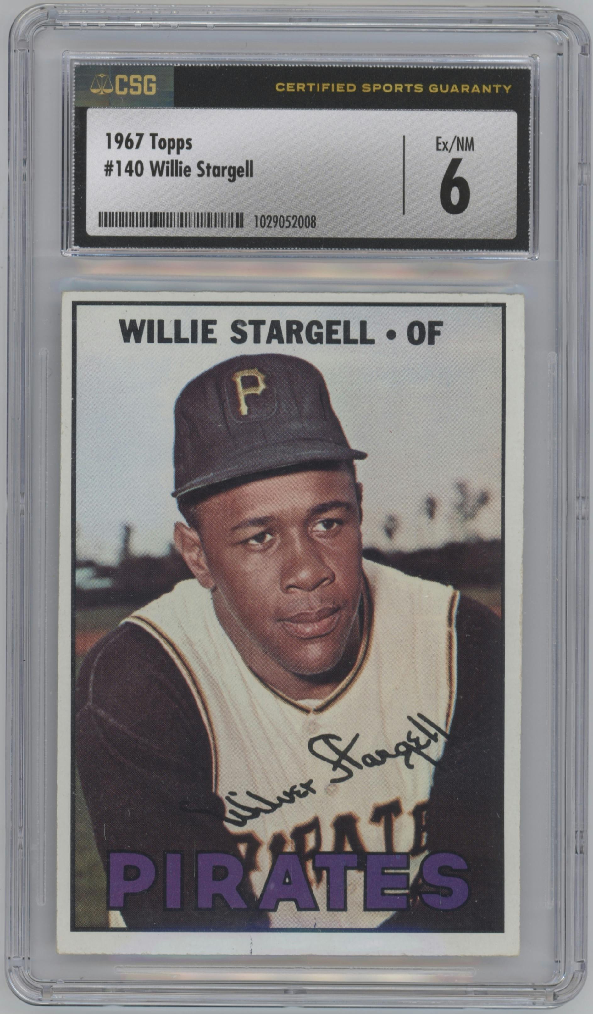 Willie Stargell from the 1967 Topps set graded by CSG and given an overall grade of 6.