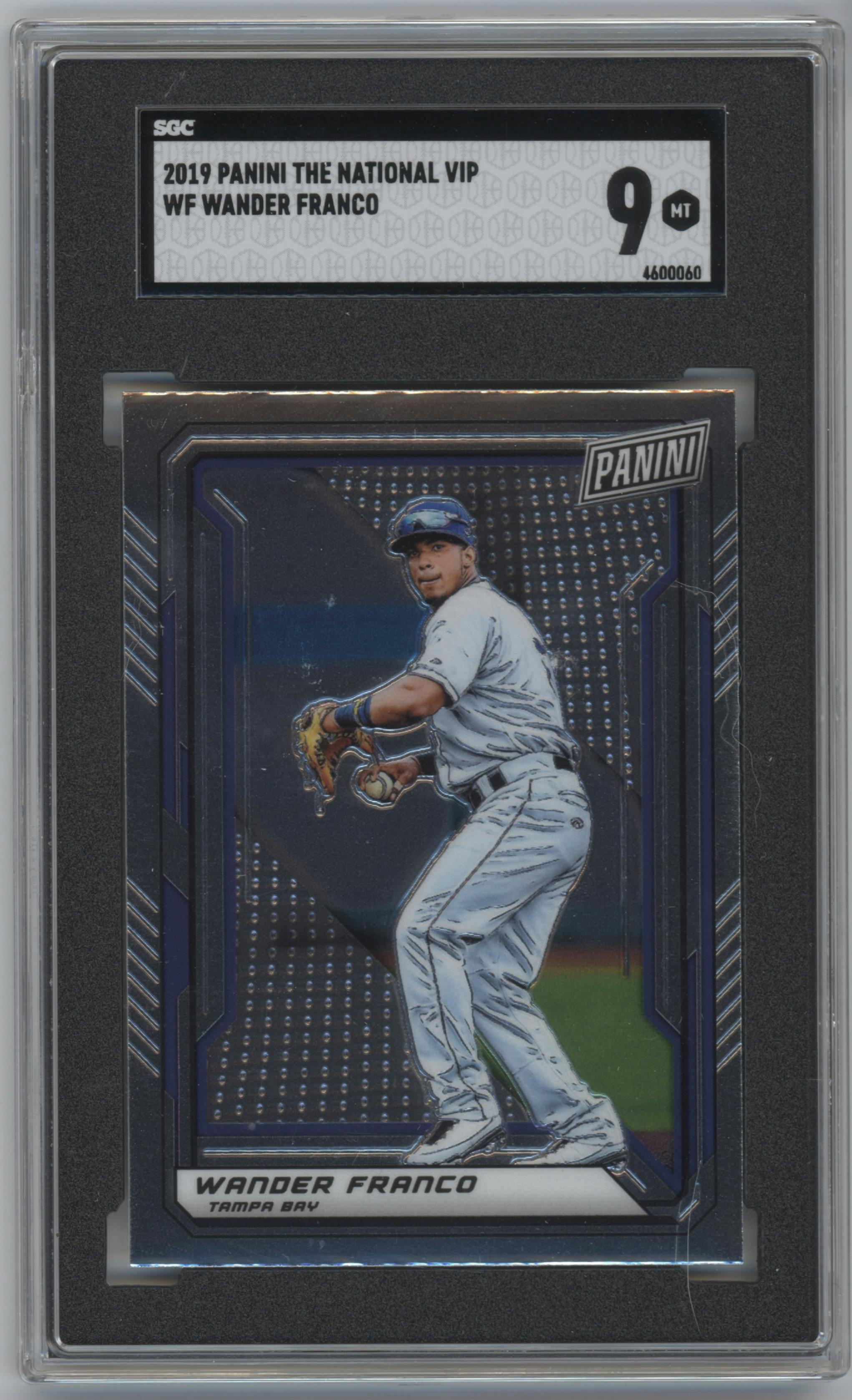 Wander Franco from the 2019 Panini The National VIP set graded by SGC and given an overall grade of 9.