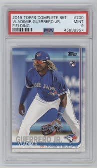 Vladimir Guerrero Jr. from the 2019 Topps Complete Set set graded by PSA and given an overall grade of 9.