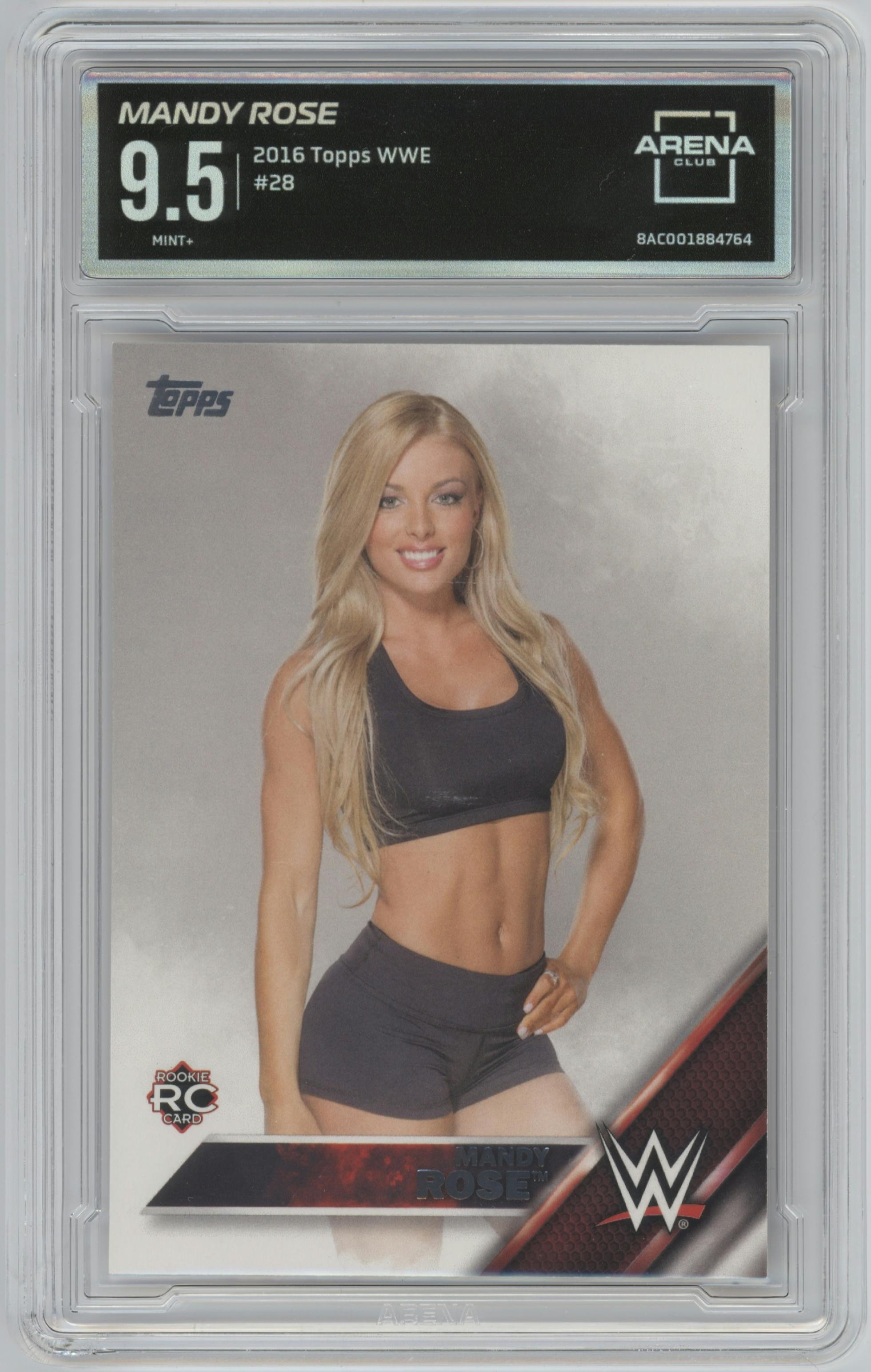 Mandy Rose from the 2016 Topps WWE Wrestling set graded by Arena Club and given an overall grade of 9.5.