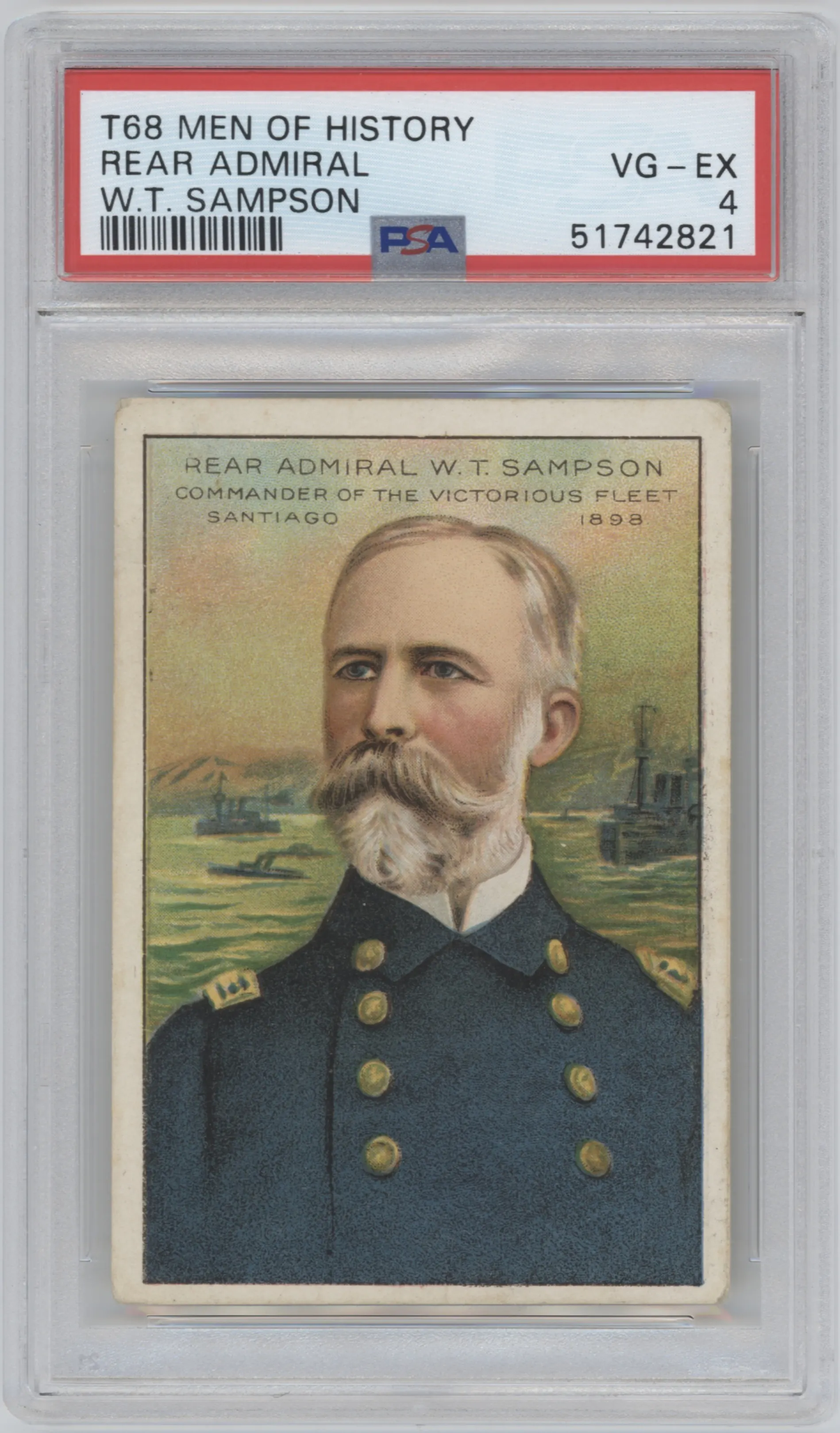 Rear Admiral W.T. Sampson from the 1911 American Tobacco Company set graded by PSA and given an overall grade of 4.