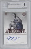 Jaren Jackson Jr. from the 2018-19 Panini Encased Basketball set featuring a Red parallel graded by Beckett and given an overall grade of 9.