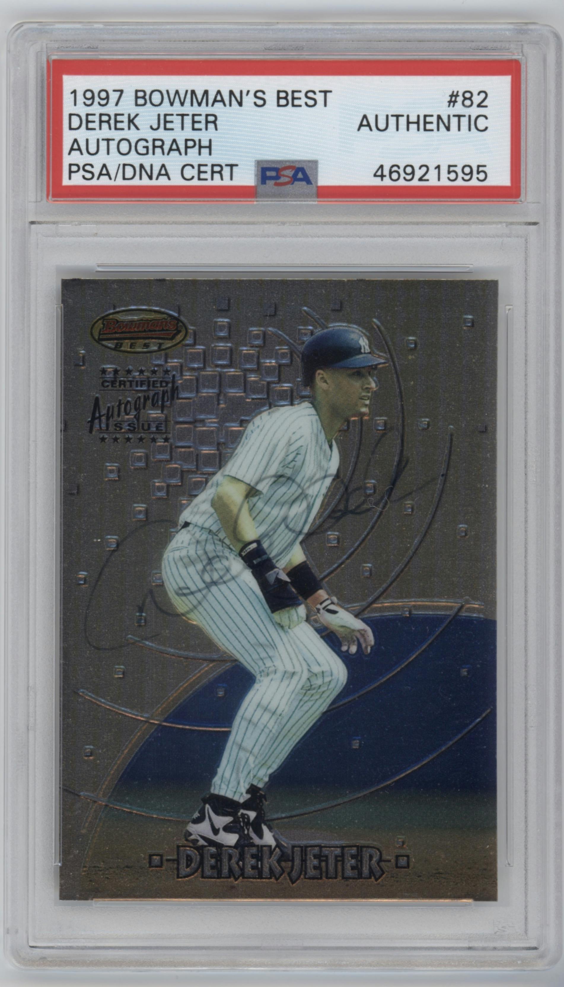 Derek Jeter from the 1997 Bowman's Best set graded by PSA.