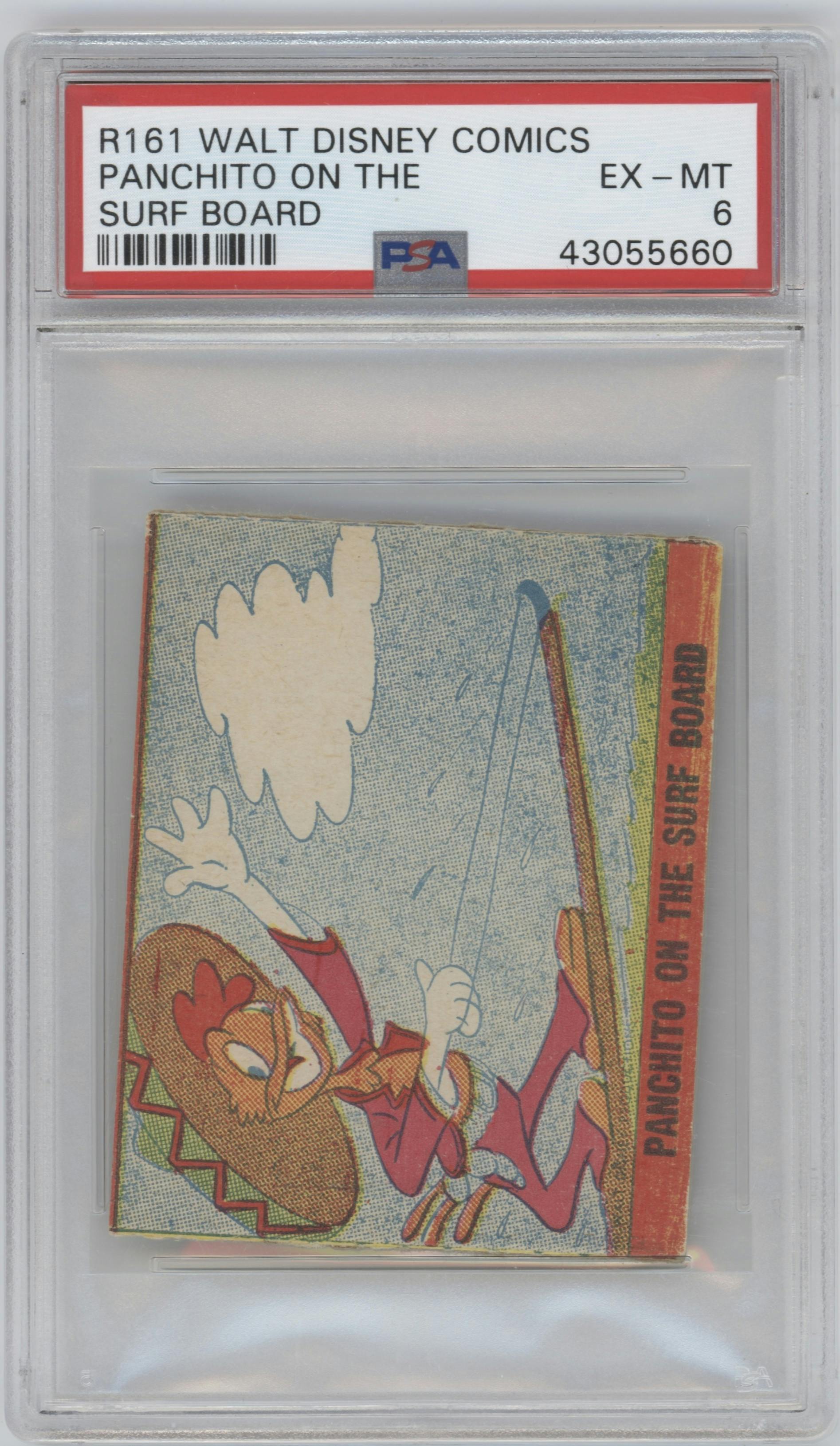 Panchito On The Surf Board from the 1944 R161 Walt Disney Comics set graded by PSA and given an overall grade of 6.