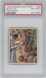 Battle of Tippecanoe from the 1949 Bowman Wild West Trading set graded by PSA and given an overall grade of 8.