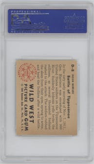 Battle of Tippecanoe from the 1949 Bowman Wild West Trading set graded by PSA and given an overall grade of 8.