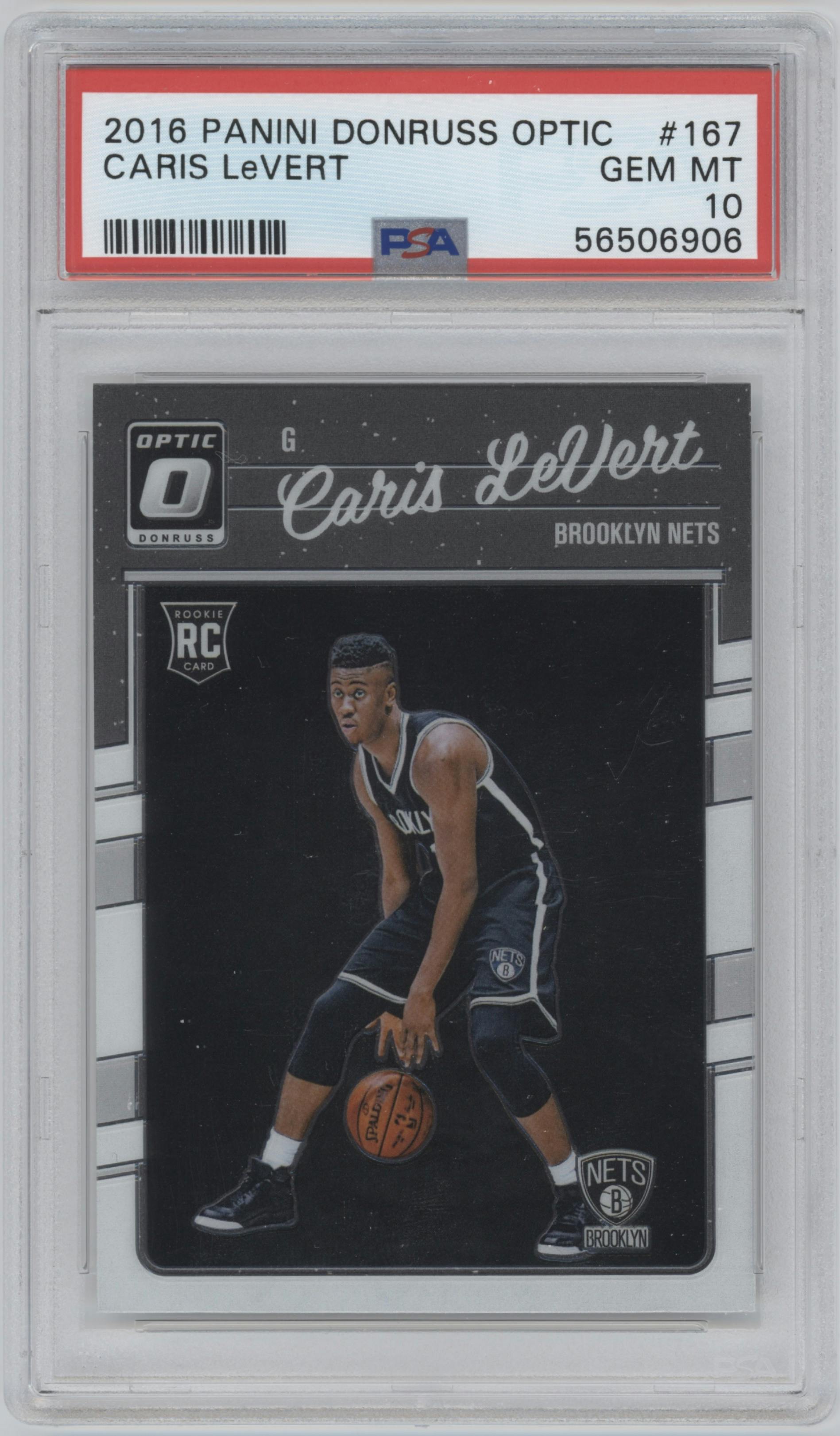 Caris LeVert from the 2016-17 Panini Donruss Optic set graded by PSA and given an overall grade of 10.