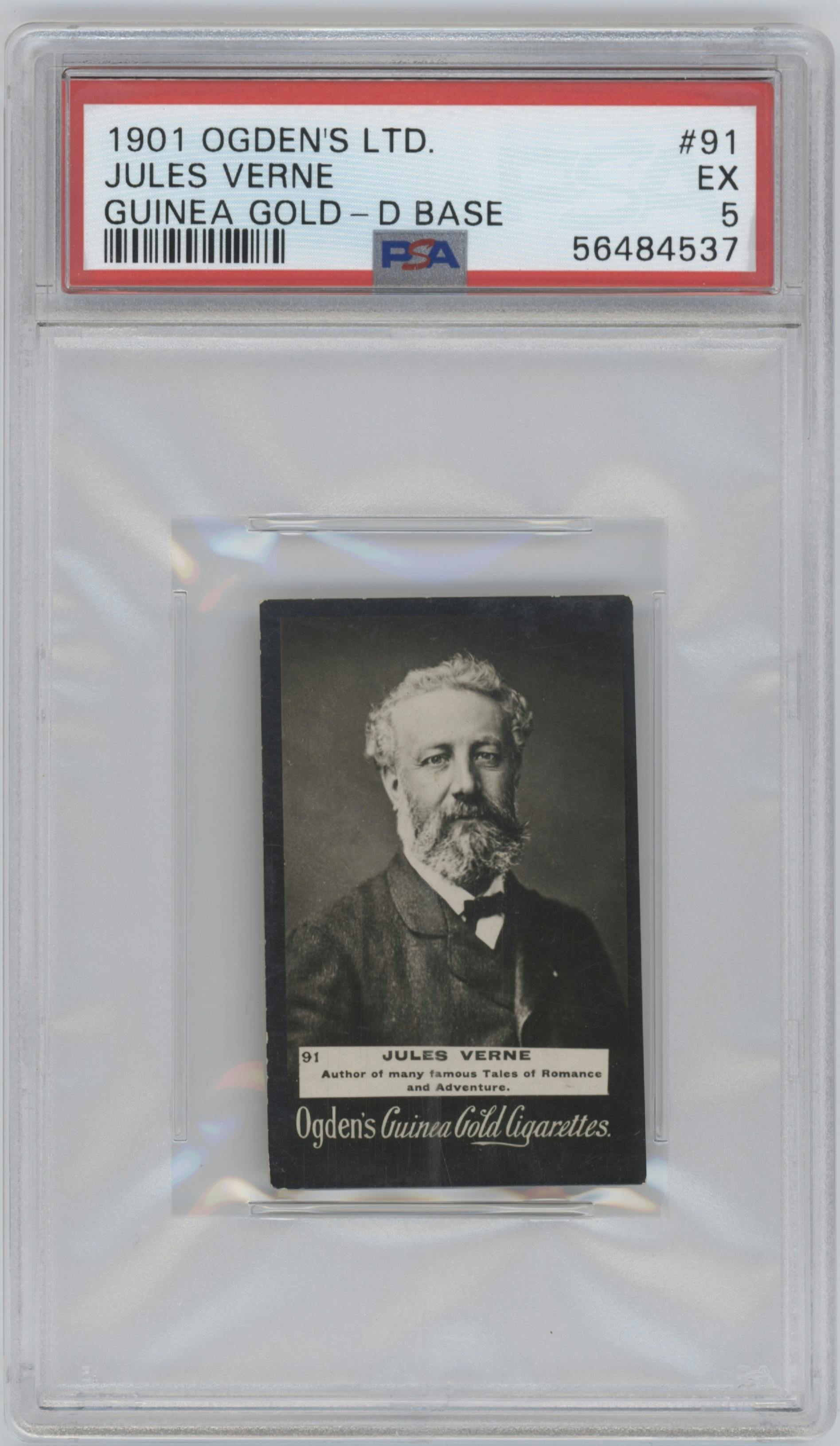 Jules Verne from the 1901 Ogden’s LTD. set graded by PSA and given an overall grade of 5.