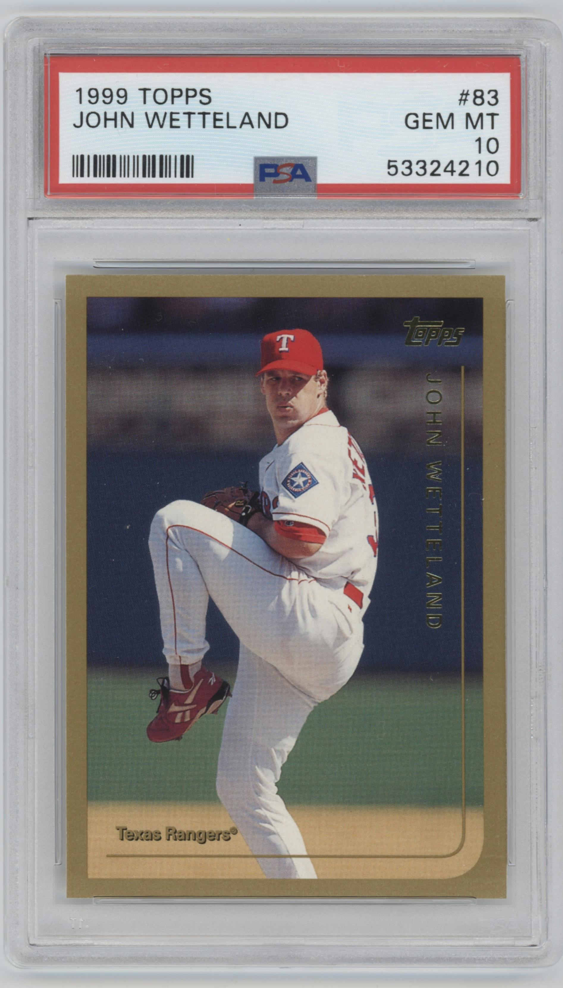 John Wetteland from the 1999 Topps set graded by PSA and given an overall grade of 10.