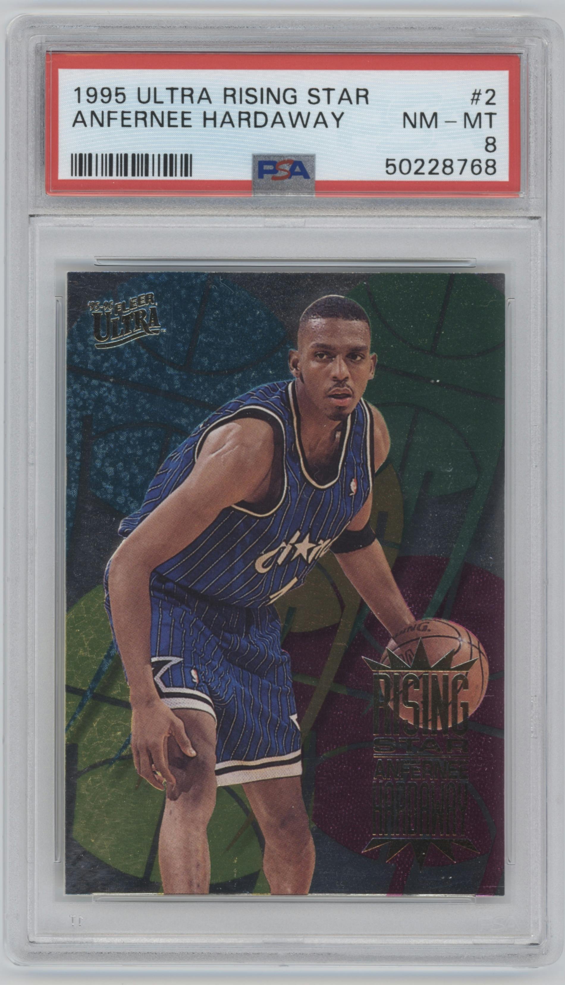 Anfernee Hardaway from the 1995-96 Fleer Ultra set graded by PSA and given an overall grade of 8.