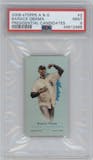 Barack Obama from the 2008 eTopps Allen & Ginter set graded by PSA and given an overall grade of 9.