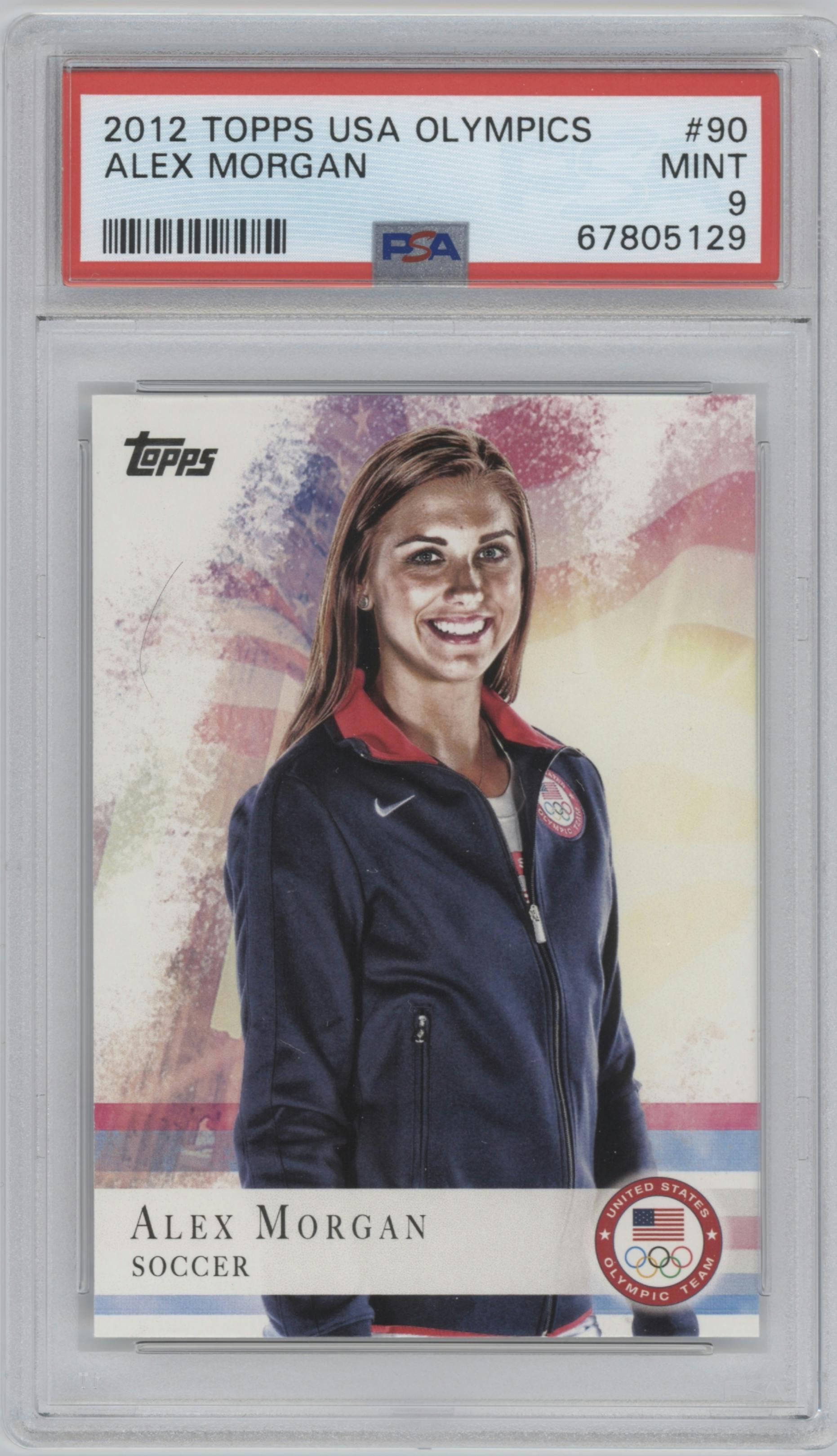Alex Morgan from the 2012 Topps U.S. Olympic Team and Olympic Hopefuls  set graded by PSA and given an overall grade of 9.