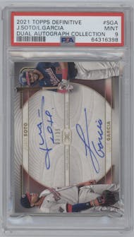 J.Soto/L. Garcia from the 2021 Topps Definitive Collection set graded by PSA and given an overall grade of 9.