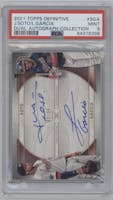 J.Soto/L. Garcia from the 2021 Topps Definitive Collection set graded by PSA and given an overall grade of 9.