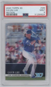 Gavin Lux from the 2020 Topps 3D set graded by PSA and given an overall grade of 9.