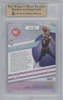 Trae Young from the 2018-19 Panini Revolution  set featuring a Sunburst parallel graded by Beckett and given an overall grade of 9.5.