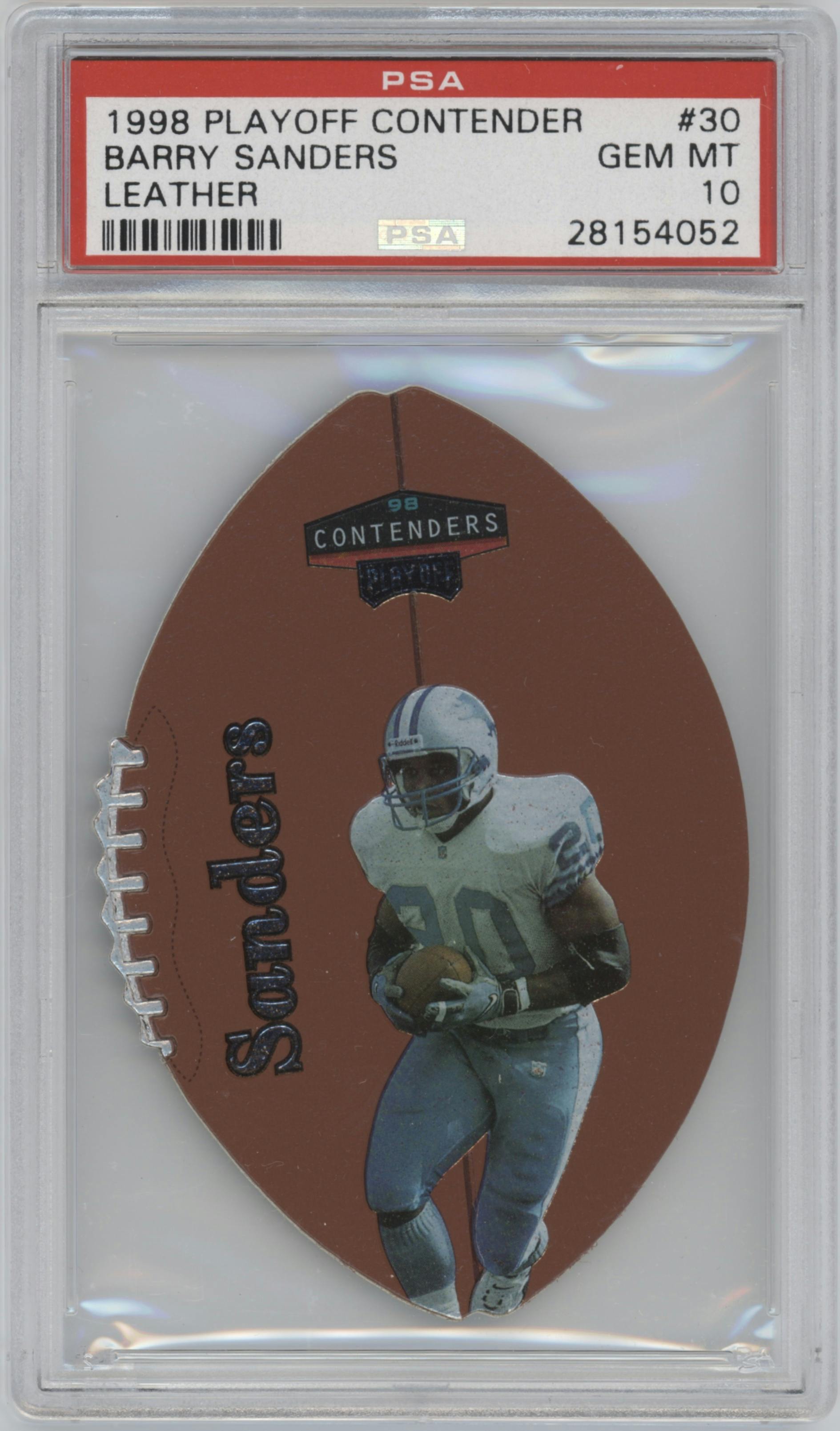 Barry Sanders from the 1998 Playoff Contenders set graded by PSA and given an overall grade of 10.