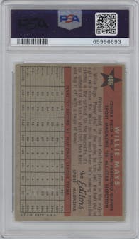 Willie Mays from the 1958 Topps set graded by PSA and given an overall grade of 4.