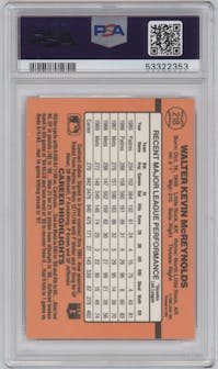 Kevin McReynolds from the 1990 Donruss set graded by PSA and given an overall grade of 10.