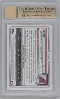 Wilderd Patino from the 2020 Bowman Chrome set featuring a Purple Refractor  parallel graded by Beckett and given an overall grade of 9.5.