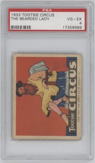 The Bearded Lady from the 1933 Tootsie Circus set graded by PSA and given an overall grade of 4.