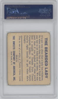 The Bearded Lady from the 1933 Tootsie Circus set graded by PSA and given an overall grade of 4.