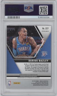 Darius Bazley from the 2019-20 Panini Mosaic  set featuring a Red Wave parallel graded by PSA and given an overall grade of 10.