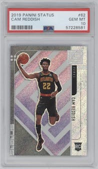 Cam Reddish from the 2019-20 Panini Status Basketball set graded by PSA and given an overall grade of 10.