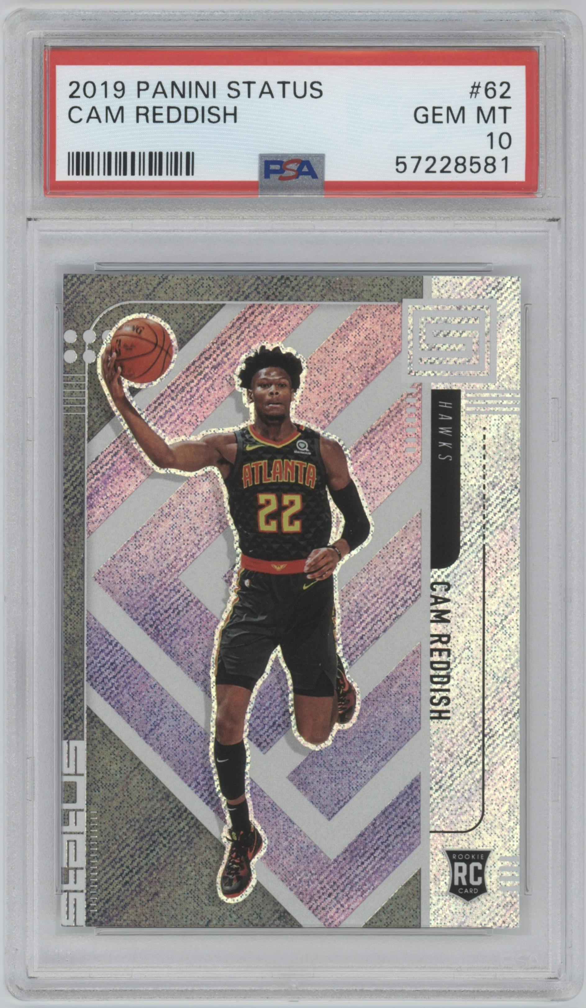 Cam Reddish from the 2019-20 Panini Status Basketball set graded by PSA and given an overall grade of 10.