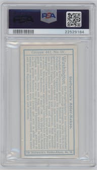 George Washington from the 1908 Stollwerck Helden set graded by PSA and given an overall grade of 4.